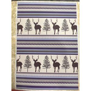 New MOSSY OAK SHERPA‎ THROW BLANKET 70” X 50” Oversized Moose Trees Striped NEW